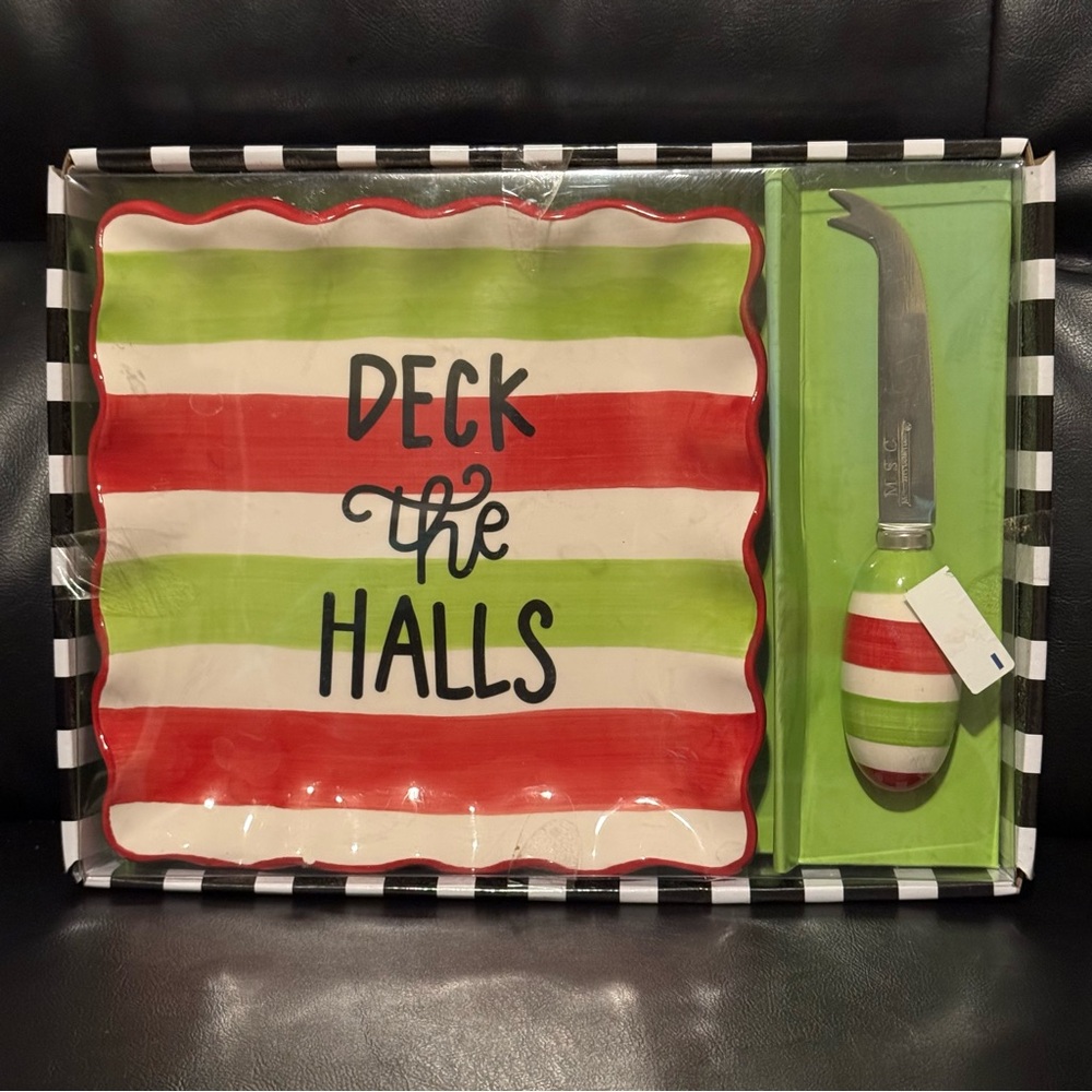Festive Striped Serving Set - Red, Green, White